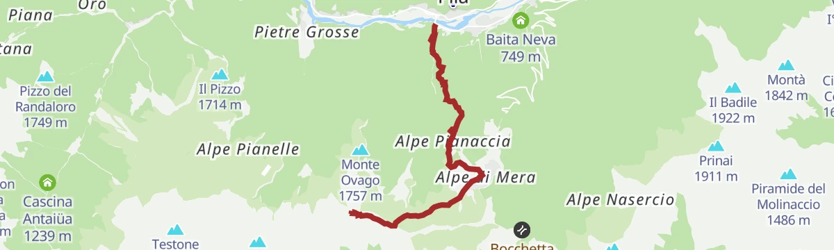 Route map: PILA- Casarolo– Alpe il Castello